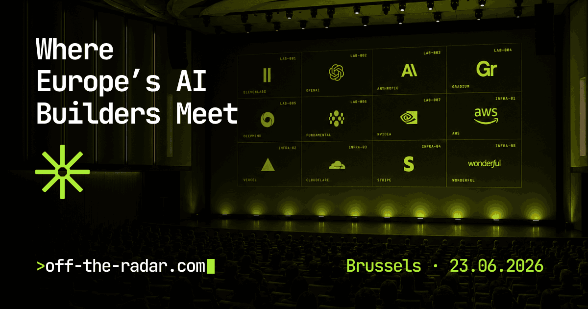 Landscape Facebook/OG key visual: 'Where Europe's AI Builders Meet', Brussels · 23.06.2026.